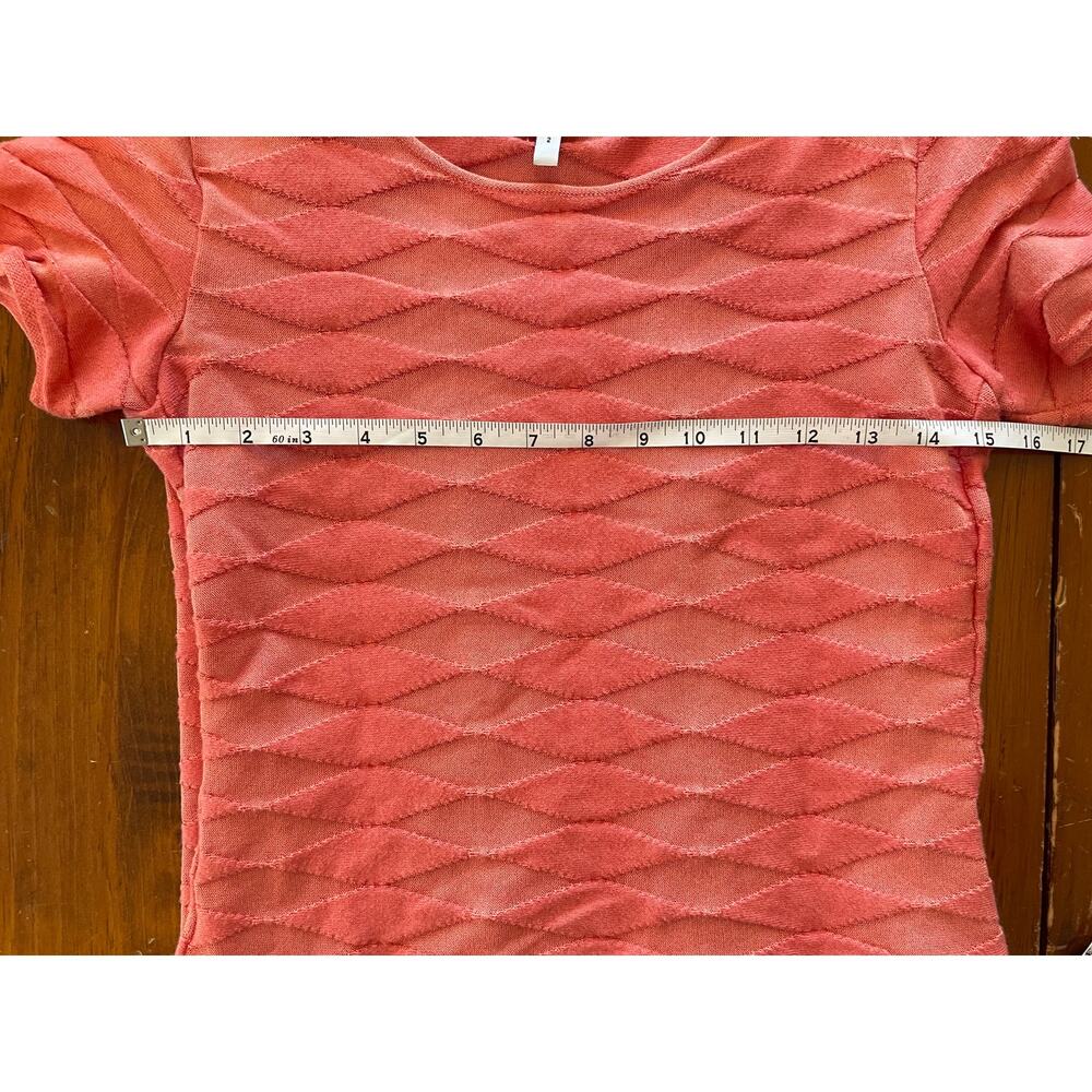 Armani Collezioni Womens Blouse Size 2 Orange Textured Diamond Geometric Scoop - Picture 8 of 9